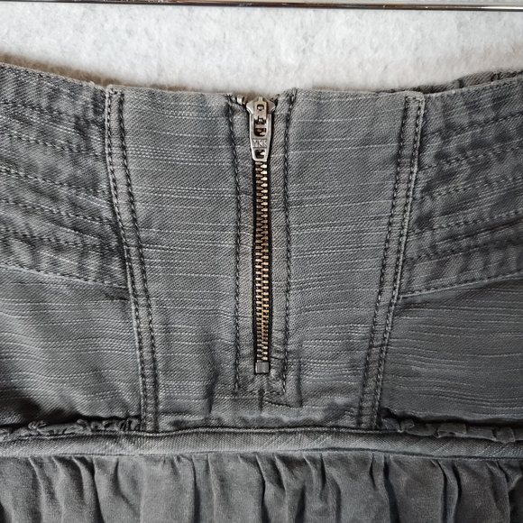 Free People Frost Bite Mini Skirt Layerd Ruffle Womens Size 8 Gray Y2k Style - Picture 8 of 13